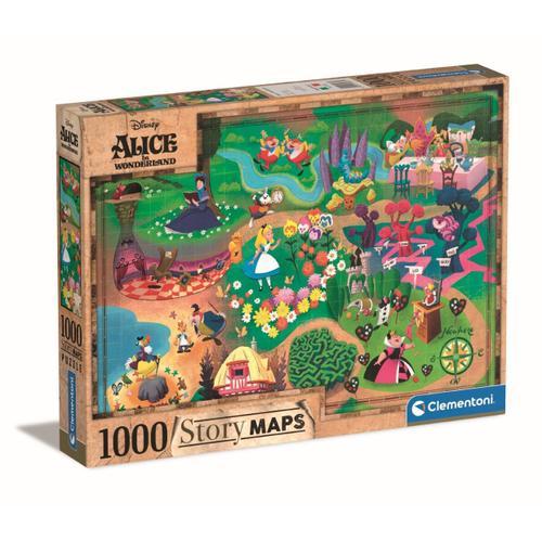 Puzzle Adulte Disney Maps - 1000 Pièces - Alice Aux Pays Des Merveilles