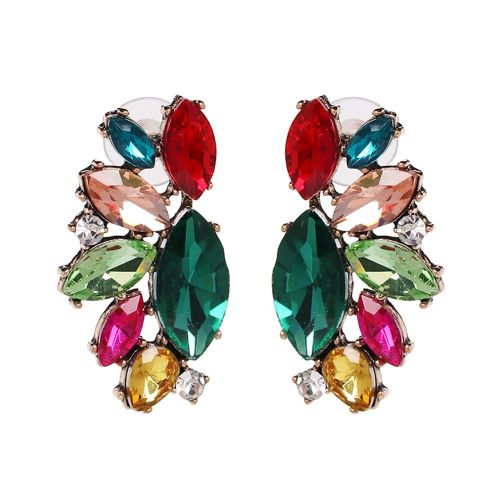Boucles D'oreilles Brillantes En Strass, Elegantes, En Alliage, Bijoux Pour Femmes Et Filles