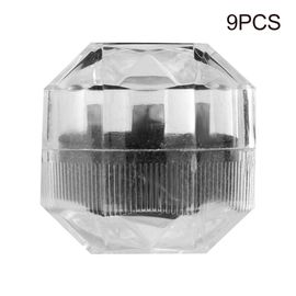 Boite a bijoux en cristal transparent, boite a bagues en acrylique, boite a bijoux, boite cadeau, boucles d'oreilles a tige (noir)