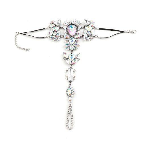 Chaine De Cheville Longue Et Coloree En Alliage Avec Strass Pour Femmes Et Filles (Couleur Ab)