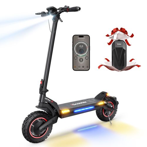 Trottinette Electrique Iscooter Ix7pro 1000w*2 48v17.5ah Autonomie 80km Pneus 10 Pouces 150 Kg Avec Écran Lcd Et Sac