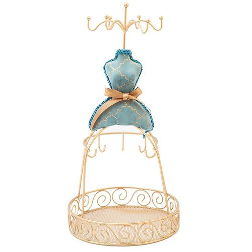 Presentoir A Bijoux Retro, Exquis Et Tendance, Bleu Paon, Support A Bijoux Pour La Maison, Le Magasin, Le Support En Fer
