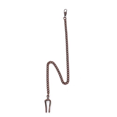 Chaine De Montre De Poche Retro Vintage En Bronze Dore Et Argente (Bronze Rouge)