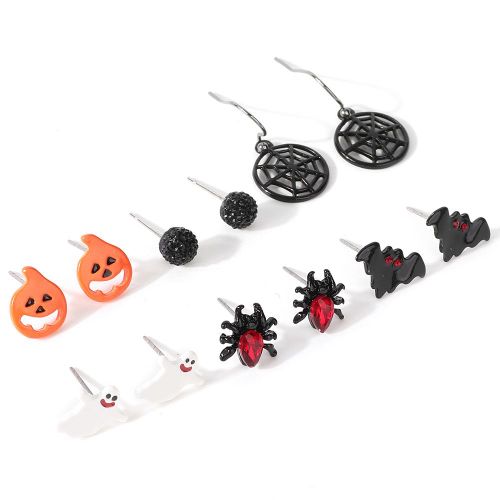 Lot De 6 Paires De Boucles D'oreilles Tendance Pour Femme, Style Halloween, Mignonnes, Clous D'oreilles, Accessoires Bijoux