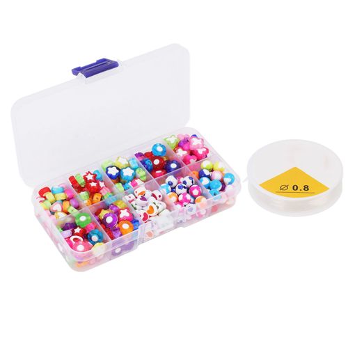 Ensemble De Perles En Acrylique Pour Fabrication De Bijoux, Portable, Mignon, Bracelet, Collier, Fleur, Etoile, Cour