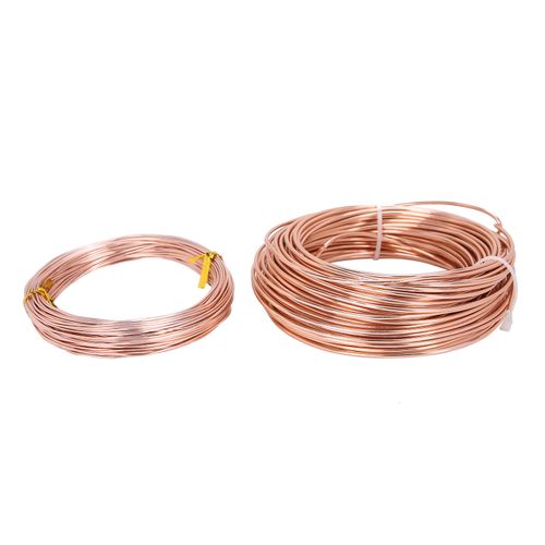 Lot De 2 Rouleaux De Fil De Bijouterie En Aluminium Pour Loisirs Creatifs, 1 Mm + 2 Mm, 20 M, Or Rose