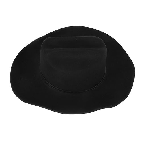 Chapeau De Cowboy Tendance Pour Homme Et Femme, A Large Bord, Style Exterieur, Universel, Noir, Taille M (56-58 Cm)