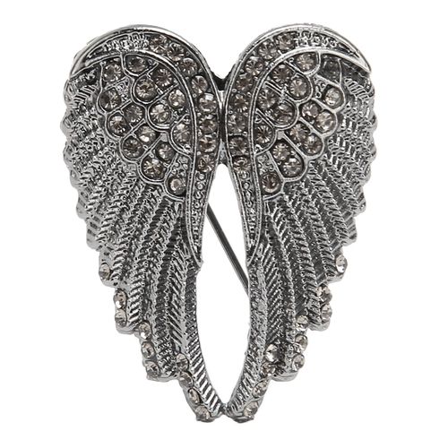 Broche Aile D'ange Delicate Et Elegante, Plaquee Multicouche, En Cristal, Pour Chemisier, Veste, Manteau, Echarpe, Chale