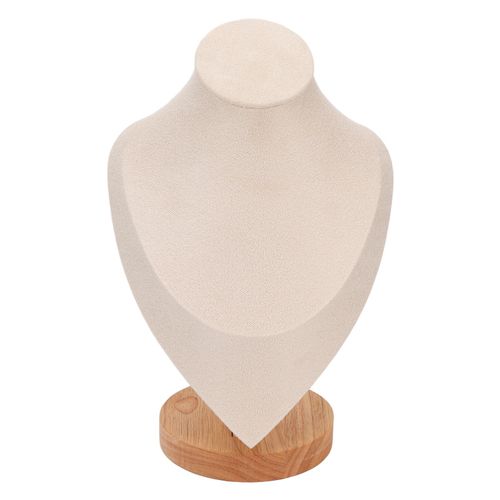 Presentoir a colliers multifonction elegant en bois pour bijoux, presentoir pour maison, bijouterie, salon professionnel, beige