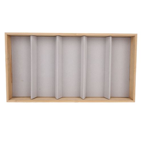 Boite De Rangement A 5 Compartiments Pour Lunettes De Soleil, Protection En Bois, Presentoir A Bijoux, Gris