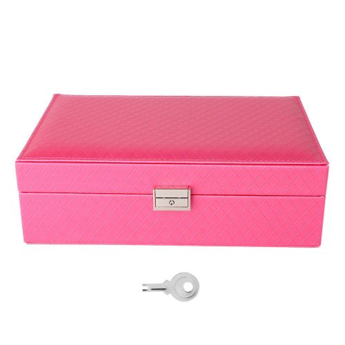 Boite De Rangement A Bijoux En Cuir Pu De Grande Capacite Pour Colliers, Bracelets Et Boucles D'oreilles