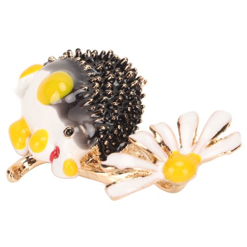 Broche Herisson Marguerite En Alliage, Dessin Anime Mignon, Solide, Metal, Animal, Broche Pour Femme, Noir