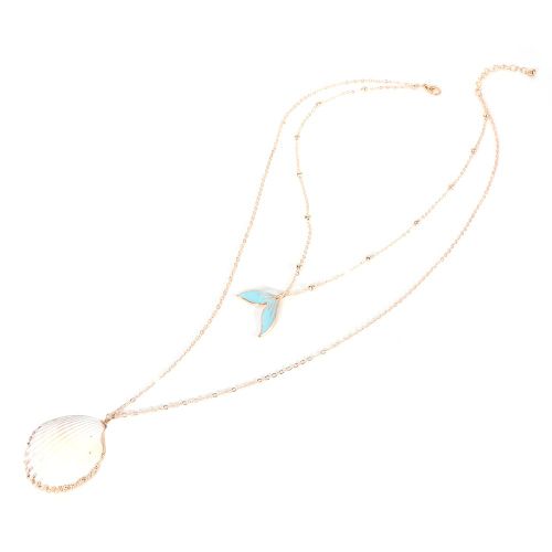 Collier En Alliage Double Couche Pour Femme, Style Vacances, Coquillage Naturel, Bijoux Cadeau