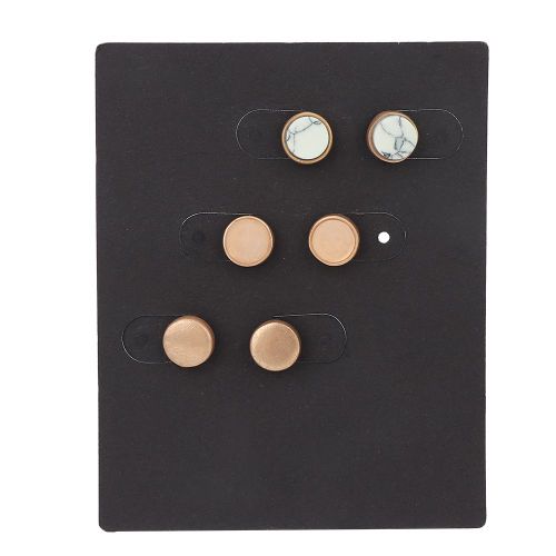 Boucles D'oreilles A Tige Rondes En Metal Galvanise Pour Femmes, Bijoux Decoratifs En Pierre