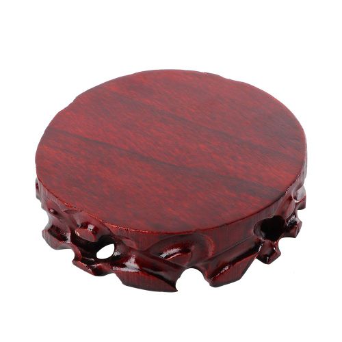 Vase En Bois Sculpte, Base De Rempotage, Theiere, Presentoir A Bijoux, Decoration D'interieur (Rond)