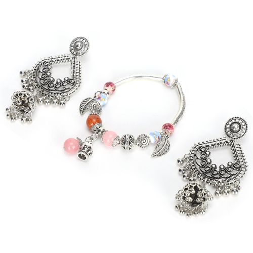 Bracelet Retro Tendance En Alliage Pour Femme, Pendentif Pompon, Boucles D'oreilles, Bijoux, Accessoire, Cadeau
