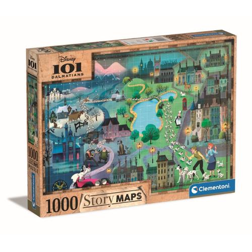 Puzzle Adulte Disney Maps - 1000 Pièces - Les 101 Dalmatiens