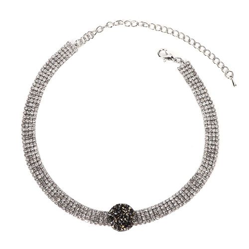Collier Elegant En Alliage Avec Strass Brillants Pour Femme