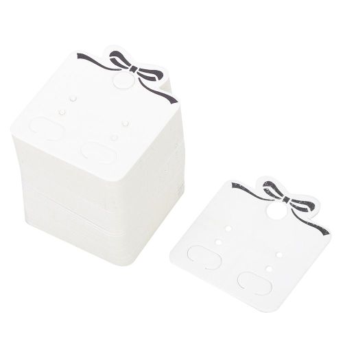 Lot De 100 Presentoirs A Bijoux, Boucles D'oreilles, Clous D'oreilles, Cartes En Papier, Epingles A Cheveux, Cartes A Suspendre, Blanc, 3,5 X 4 Cm