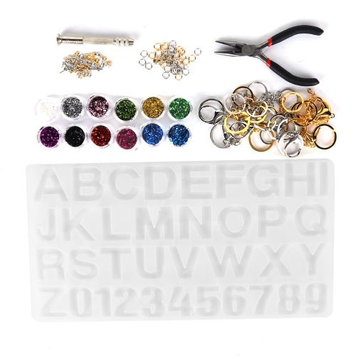 Kit De Moules En Epoxy Cristal Diy, Moules En Silicone Pour Colliers Et Pendentifs, Outils De Fabrication De Lettres Et De Chiffres