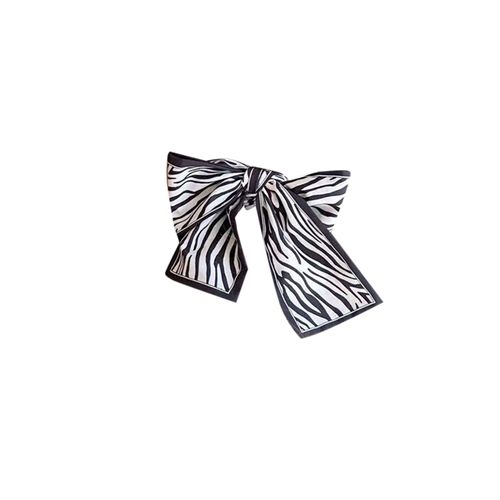 Bandeau Foulard En Soie Retro, Queue De Cheval Nouee, Noud, Ruban, Accessoires Feminins, Rayures Noires Et Blanches