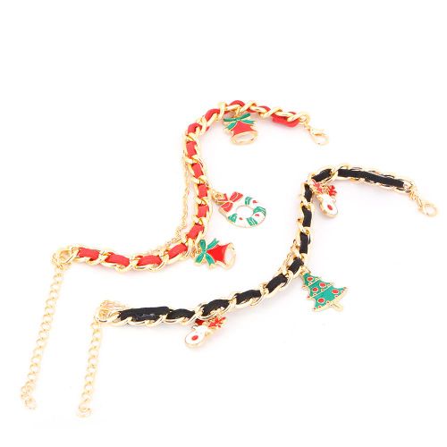 Lot De 2 Bracelets Reglables Avec Pendentif De Noel Pour Femme