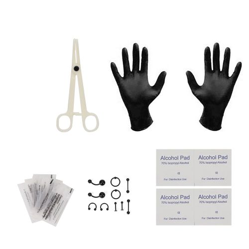 Bijoux De Corps Pour Le Ventre, Piercing, Langue, Anneaux De Nez, Pinces, Gants, Aiguilles, Kit D'outils