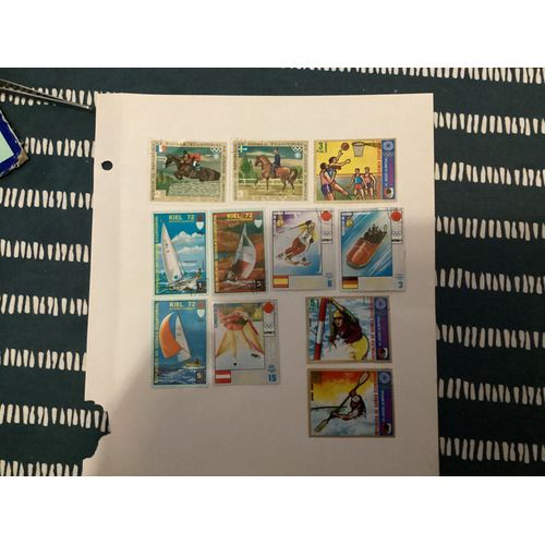 Lot De 11 Timbres, Jeux Olympiques, Guinée Équatoriale, Années 1972