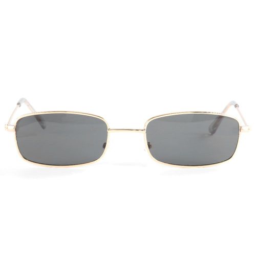 Lunettes De Soleil Elegantes Et Decontractees A Verres Transparents Pour Femme, Couleur Or Et Gris