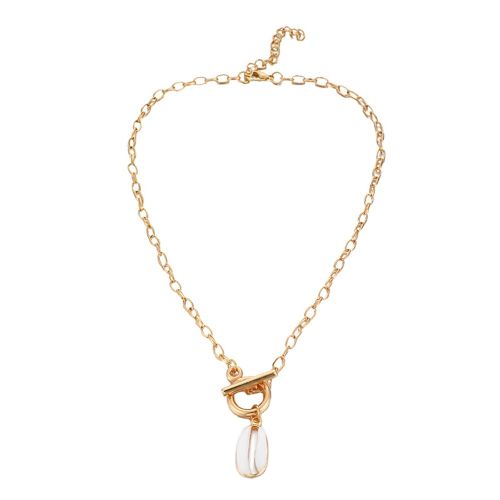 Collier Avec Pendentif Coquillage Geometrique Elegant En Alliage Pour Femme