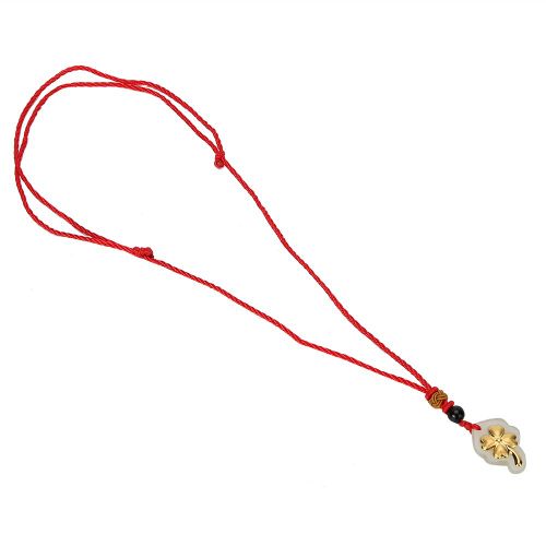 Collier Pendentif En Jade Avec Trefle A Quatre Feuilles, Bijou Tendance, Cadeau Ideal Pour Femmes, Hommes Et Couples