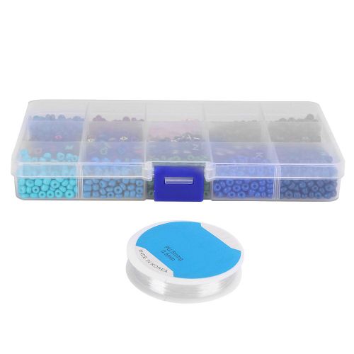 Kit De Perles Rondes Carrees A Faire Soi-Meme Pour Bracelets, Colliers, Bijoux