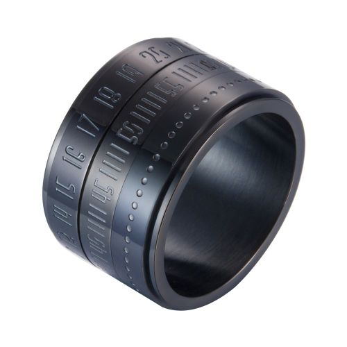 Bague En Acier Inoxydable Pour Homme, Avec Chiffres Arabes, Decoration, Bijou, Cadeau (Noir, 7)