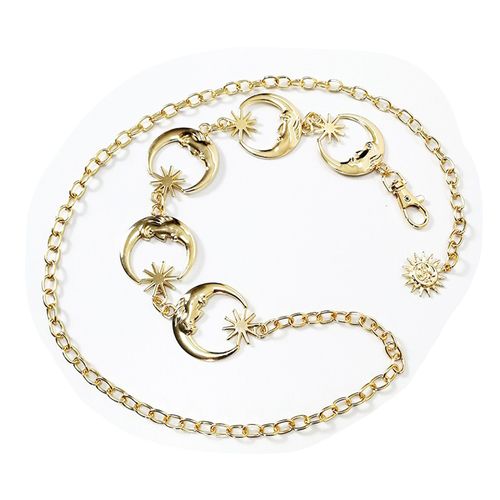 Ceinture Chaine De Taille En Metal Pour Femme, Tendance, Moderne, Decorative, Robuste, Antirouille, Doree