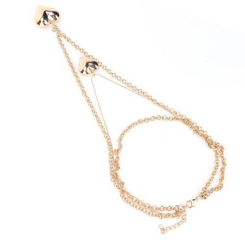 Colliers Multicouches Avec Pendentif Cour, Chaine Longue En Alliage Pour Femmes, Dores