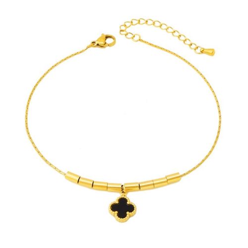 Bracelet De Cheville Noir Et Blanc Avec Pendentif Double Face, Bijoux Cadeaux Pour La Famille, Les Amis Et Les Collegues