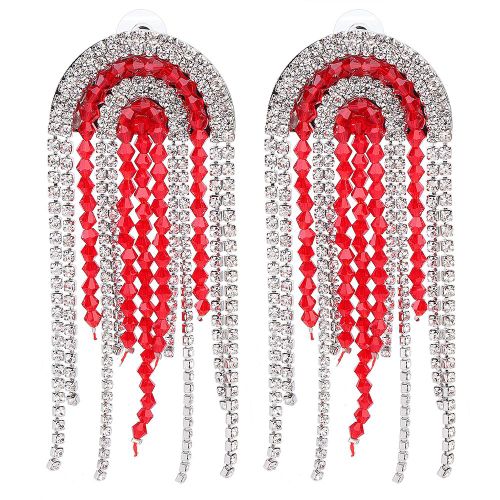 Boucles D'oreilles Pendantes A Pampilles Et Strass Pour Femmes, Style Long Et Tendance