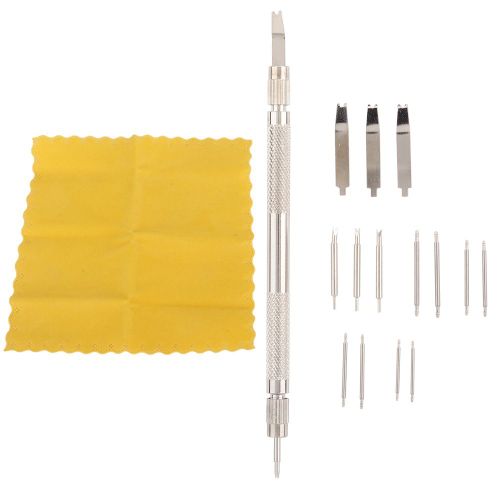 Outil De Reparation De Montre, Extracteur De Maillons De Bracelet De Montre, Tournevis A Barre A Ressort, Tete De Rechange, Chiffon De Nettoyage