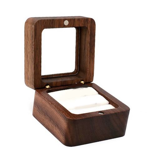 Boite De Rangement Portable En Bois Robuste Pour Bijoux, Bagues, Clous D'oreilles, Bagues, Pendentifs