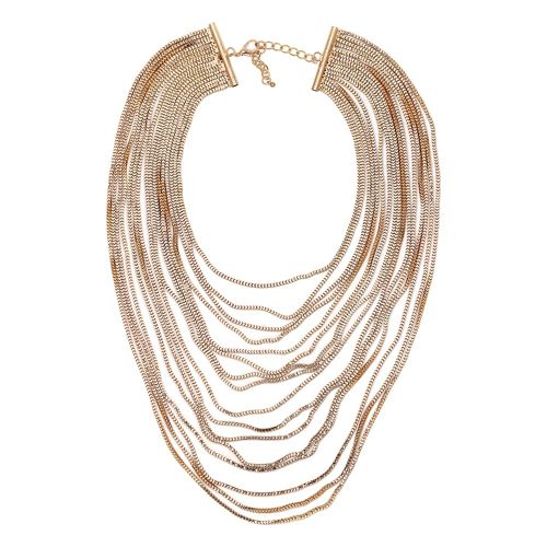 Collier Avec Pendentif En Chaine Plaquee Pour Femme Et Fille, Bijou Delicat En Alliage (Dore)