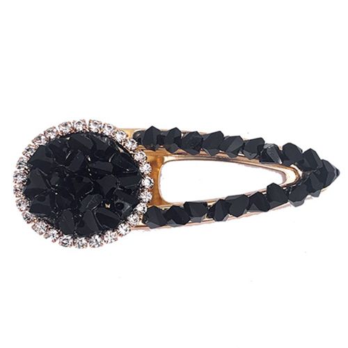 Barrettes A Cheveux Tendance En Strass Pour Femmes Et Filles (Noir)