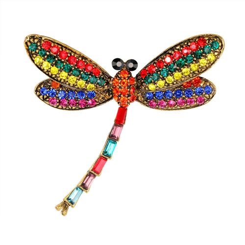 Broche A Breloques En Alliage Vintage Avec Libellules Fantaisie Pour Cadeau
