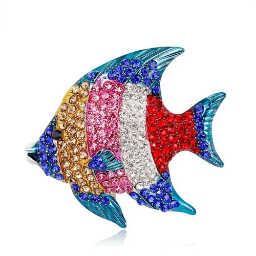 Broche Tendance En Forme De Poisson Pour Femme, Strass, Alliage, Bijoux, Accessoires, Cadeaux