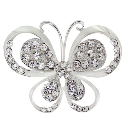 Broche Papillon En Alliage Strass Pour Femme, Bijou Vintage A La Mode, Ideal Comme Cadeau