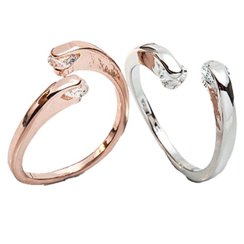 Bague Ouverte Elegante En Zircon Et Diamant Pour Femme Et Fille