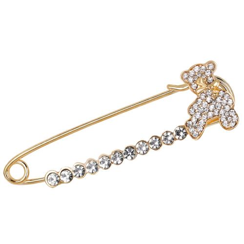 Broche En Alliage Et Strass, Petit Ours, Accessoire De Bijouterie, Ai031-A