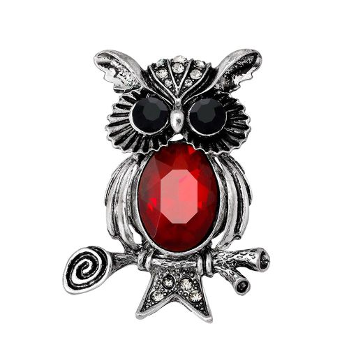 Broche En Alliage De Strass, Motif Hibou Tendance, Accessoire De Decoration Pour Vetements, Echarpe, Boucle (Ag211-A)