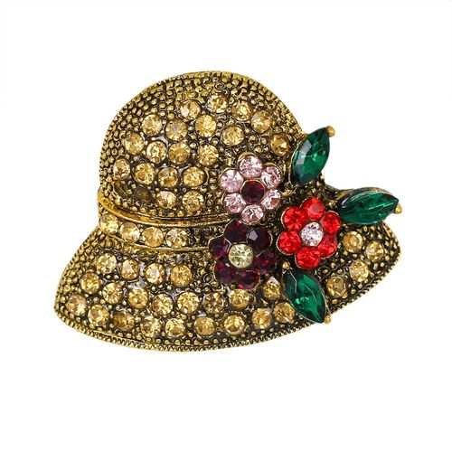Broche En Alliage De Strass Pour Femme, Bijou Decoratif A La Mode