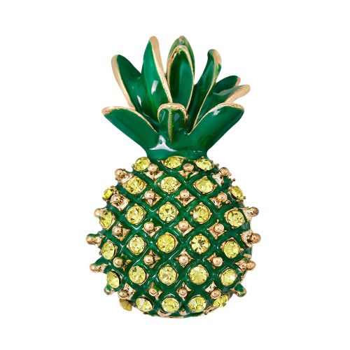 Broche En Alliage En Forme De Fruits Et Cristal Pour Femme, Accessoire Decoratif En Tissu