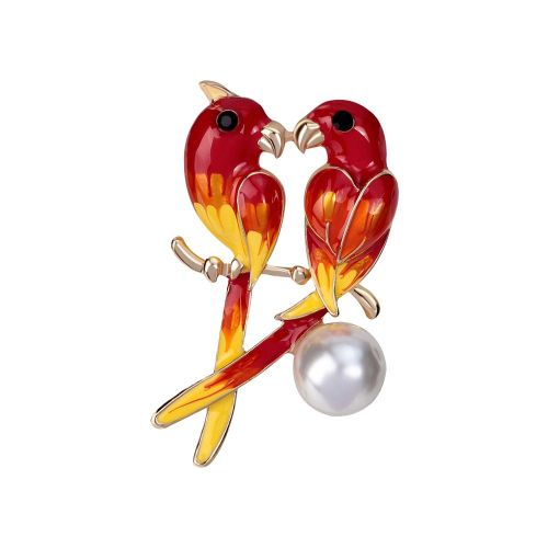 Broche En Forme D'oiseau Pour Femme, Accessoire De Bijouterie En Alliage Avec Perles
